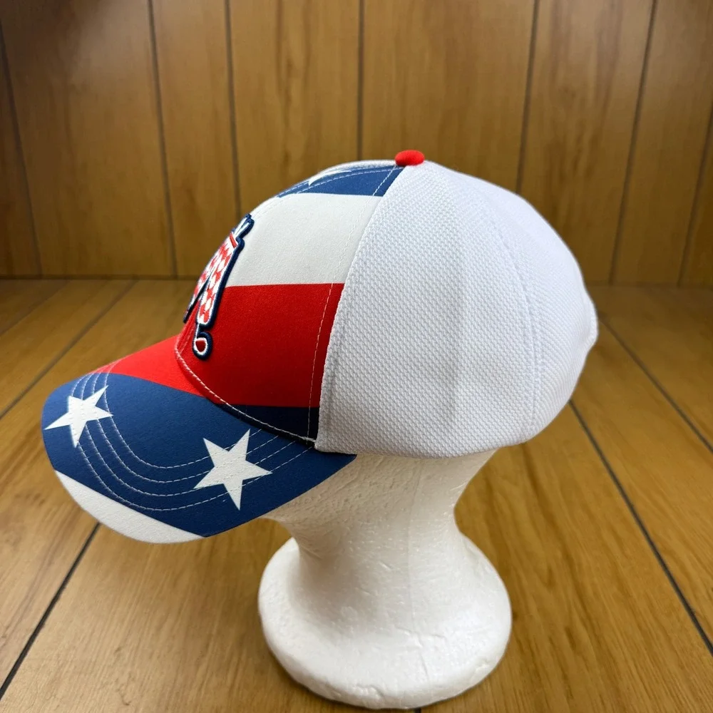 Royal & Awesome Golf Hat Stars and Stripes Patriotic Red White Blue Mesh Cap